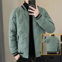 Men's Down Parkas Autumn Winter Bomber Jacket Puffer Casual Cotton Padded Fashion Clothing Thicken Keep Warm Coats 221207