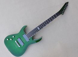 Left Hand 7 Strings Green Electric Guitar with Rosewood Fretboard 24 Frets