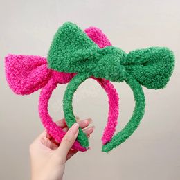 Cute Solid Plush Big Bow Hairbands For Girls Children Sweet Headband Hair Hoop Kids Lovely Hair Accessories