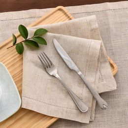 Table Napkin 12pcs Set Napkins Linen Dinner Custom Home Cloth 4 Size Grey White Gotton For Party Wedding