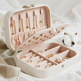 Jewellery Pouches Organiser Display Case Boxes Portable Box Button Leather Storage Zipper Jewellers