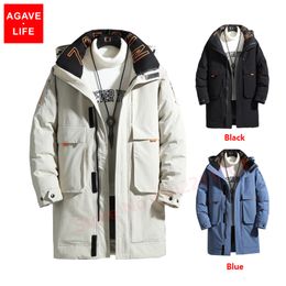 Mens Down Parkas 30 Degrees Winter Jacket Thick Coat Hooded Warm MidLength Parka White Duck Fashion Men Jackets 221207