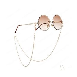 Ойки Цепи Женщины скрученные цепные шнурные очки модные очки ремешки солнцезащитные очки шнуры повседневные очки аксессуары бросают доставку очков dhicb