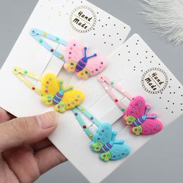 Cute Child Hair Accessories Girls Butterfly Hairpins Headdress Baby BB Clips Fashion Bang Clip Cartoon Butterflys Barrettes