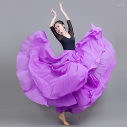 Stage Wear 720 Degree Swing Classical Xinjiang Dance Performance Dress Modern Flamenco Chiffon Skirt For Women Practice