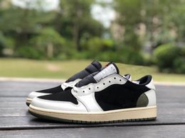 Olive Green 1s Mens Basketball Shoes Black Phantom Brown Cactus Jack Dark Mocha Stealth TS SP Trainers Sports Miui Sneaker