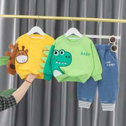 Neue Herbst Kinder Kleidung Jungen Sets Trainingsanzug Baby Mädchen Kleidung Casual Cartoon Baumwolle Sprot Anzug Kostüm Für Kinder