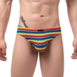 Underpants Cotton Briefs Underwear Striped Gay Panties Jockstrap Men's Soft Innerwear Sexy Man Brief Bikin