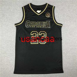 All embroidery No. 23 2020 North Carolina Black Gold Basketball Jersey Customize any number name XS-5XL 6XL