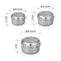 Dinnerware Sets 304 Stainless Steel Instant Noodles Multi-layer Divided Student Lunch Box 2 Layer Canteen Handle Soup Rice Storage