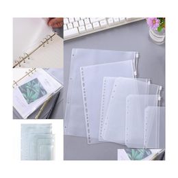 Filing Supplies Clear Binder Pockets A5 A6 A7 Zipper Pouch 6 Holes Pvc Loose Leaf Bags Document Filing For Notebooks 32 G2 Drop Deli Dhnrc
