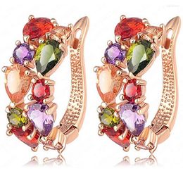 Hoop Earrings Delicate Multicoloured Solid Rose Gold Filled Europe Womens