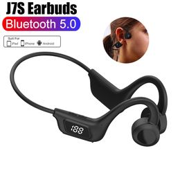 JS7 Earphones Bone Conduction Wireless Bluetooth Headset LED Display Earbuds with Mic Air Pro Fone Bluetooth Headphones