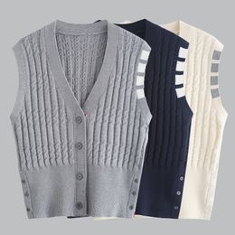 Women's Knits Tees Sweater Vest Korea Fashion Fall Cardigan Y2k Sweaters Winter Clothes Womens Tops Kawaii Vintage Cute Harajuku Knit Clothing 221206