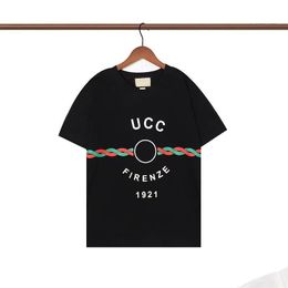 Erkek Tişörtler Yuvarlak Boyun Kısa Kollu Tasarımcı Giyim Yaz Saf Pamuk Baskılı T-Shirt Moda Aşıkları için Aynı Stil 2023SSS