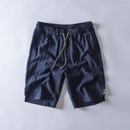 Men's Shorts 2022 Mens Linen Short Pants Solid Elastic Waist Drawstring Loose Trousers Homme Bermuda Trouser Beach Cloth