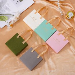 ring bag handle Australia - Paper Handle Bag Necklace Box Ring Earrings Necklace Jewelry Packageing Organizer Case