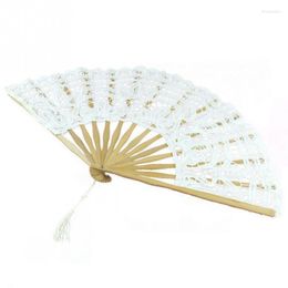 Bow Ties Lace Design Wedding Exquisite Decoration Handmade Bamboo Bone Hand Fan Folding