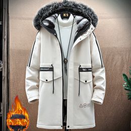 Men's Down Parkas s Fur Collar Hooded Parka Men Winter Thick Mens Outwear Jacket Fashion Warm Coat Man Wool Liner Windproof Male Long 221207