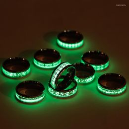 Wedding Rings Retro Luminous Men Ring Stainless Steel Halloween Game Men's Jewellery For Women Metal Material Bijoux Wholesale