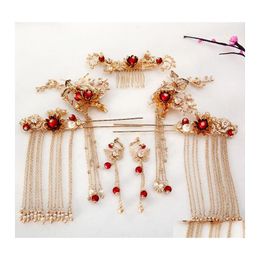 Wedding Hair Jewellery Himstory Traditional Chinese Hairpin Gold Hair Combs Wedding Accessories Headband Stick Headdress Jewellery Brida Dhuyk