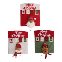 Chair Covers 3D Cartoon Christmas Dining Cover Living Room Kitchen Santa Claus Snowflake Decorative Slipcover Wedding Elk