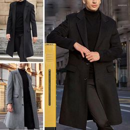 Men's Trench Coats 2022Autumn And Winter Long Cotton Coat Male Brand Mens Cashmere Fit Woolen Peacoat Windbreaker Street Men