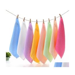 Towel Soft Small Square Absorbent Bamboo Baby Towel Inventory Wholesale Drop Delivery Home Garden Textiles Dhxcu