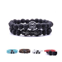 Beaded Designer Bead Beads Charm Bracelet Buddha Bracelets Paracord Natural Stone Lion Men Mens Beaded Bangles Accessories Drop Deli Dhhuh