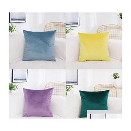 Cushion/Decorative Pillow Pillow T Veet Throw Pillowcase Decorative Square Cushion Sofa Bedroom Car Home 45X45 Comfort Without Pillo Dhzdk