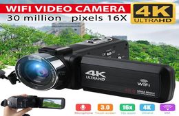 4K Ultra HD 캠코더 비디오 카메라 WiFi 30MP 30 인치 270도 회전 LCD 터치 스크린 16X 디지털 줌 DV 캠코더 카메라 9693005