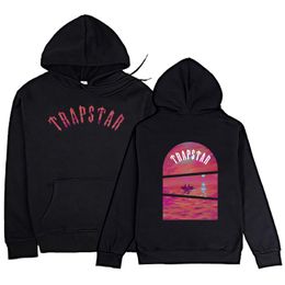 Mens Hoodies TRAPSTAR Printed Logo Sportswear Loose Long Sleeves Hooded Sweatshirt