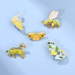 Cartoon Hard Enamel Brooch Pin Cute Colour Butterfly Fly Zebra Fox Animal Badge Exquisite Sweater Accessories Tiktok Fashion Brooches Pins