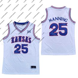 Basketball Jerseys 2020 New Kansas Jayhawks College Basketball Jersey NCAA 25 Danny Manning White All Stitched and Embroidery Men Youth Size