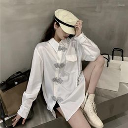 Ethnic Clothing Chinese Style Women Fashion 2022 Asian Streetwear Harakuju Shirts Irregular Buttons Vintage Blouse And Top