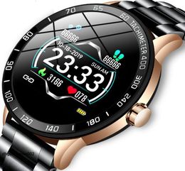 Banda de aço Smart Watch Homem Menor da frequência cardíaca Monitor de pressão esportiva Smart Wrist Tracker de fitness Men Waterproof Men Luxury Watch6591246
