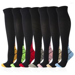Men's Socks 3pcs Stripe Elasticity Outdoor Keep Warm Breathable Compression Sweat Absorption Unisex Varicose Medium Tube