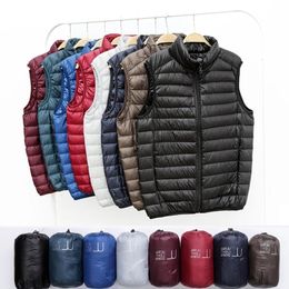 Mens Down Parkas Winter Men Duck Vest Coat Ultralight Sleeveless Puffer Jacket Fashion Stand Collar Windproof Waistcoat 221207