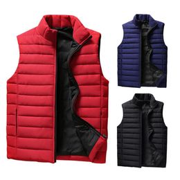 Men's Vests Men's Vest Jacket Winter Waterproof Warm Sleeveless Men Waistcoat 3D Cutting Windproof Thicken Soft Zipper Closure Winter Vest 221206