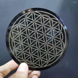 Decorative Figurines 10cm Black Acrylic Round Disc Different Patterns Slice