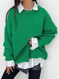 Women s Sweaters Knit For Women Mid length Thick Skirt Long Sleeve Female Winter Basic Tops Warm Pullover 221206