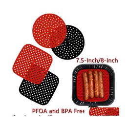 Other Bakeware Sile Mat Kitchen Accessories Air Fryer Nonstick Baking Pastry Tools Bakeware Oil Mats Cake Grilled Saucer 20220106 Q2 Dhifg