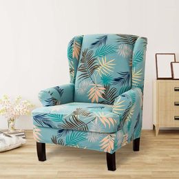 Chair Covers Single Seat Sofa Cover Elastic Fabric Leaves Print Armchair Slipcover Furniture Protector With Cushion Capa De