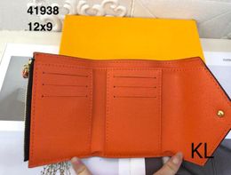 Womens Designer VICTORINE Wallet Brown Flower Leather Fold Purses brands Short Long Card Holder Passport Lady Folded Purse Ladies 338S