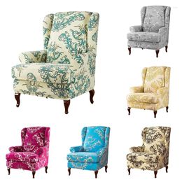 Chair Covers Wing Slipcover Elastic Sloping Arm Back Cover Printed Stretch Armchair Furniture Chairs Protector