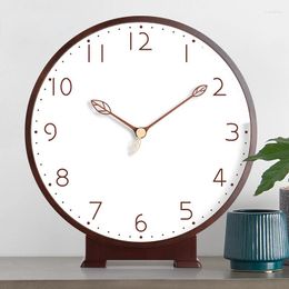 Wall Clocks Creative Desk Clock Desktop Table Household Living Room Decoration Personality Simple Solid Wood Mute