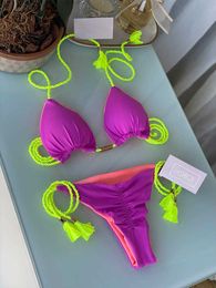 BHs Sets COOBBU Bikini Set 2022 Bademode Badeanzug Anzug Frau Sexy Badeanzüge Zweiteilige Bikinis Dreieck Bandage Brasilianisches Biquini NEUE T221206