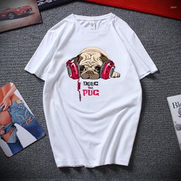 Men's T Shirts Hip Hop Style Cotton Short Sleeves Design Sense Cute Dog Basic Shirt Male Loose High Quality O-Neck Tops