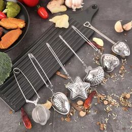 Stainless Steel Tea Strainers Tea Spoon Seasoning Infuser Star Shell Oval Round Heart Shape Coffee Tea Philtre Balls Kichten Tool F1207