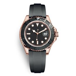 Luxury fashion 43mm premium men watch black dial rubber strap 2813 automatic movement classic mens watches ceramic bezel premium's watchs fastest
